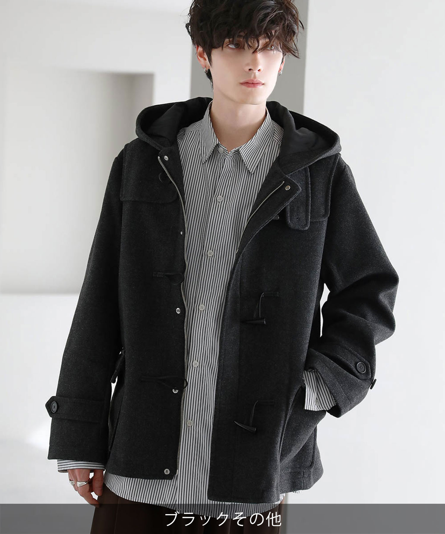 ダッフルコート メンズ アウター 冬 冬服 ショート丈 コート フード 上