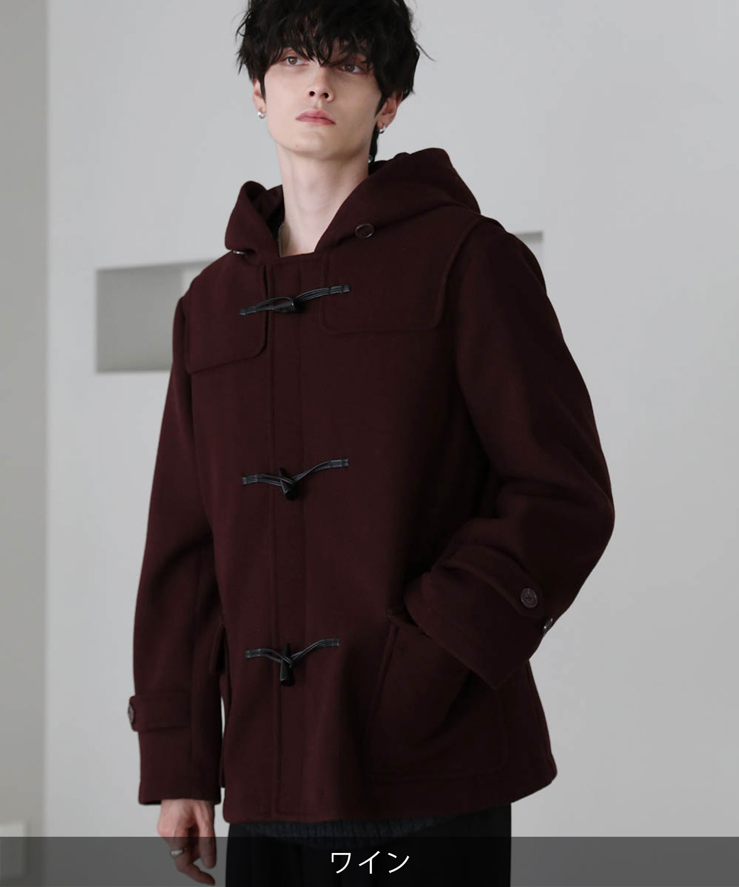 ダッフルコート メンズ アウター 冬 冬服 ショート丈 コート フード 上