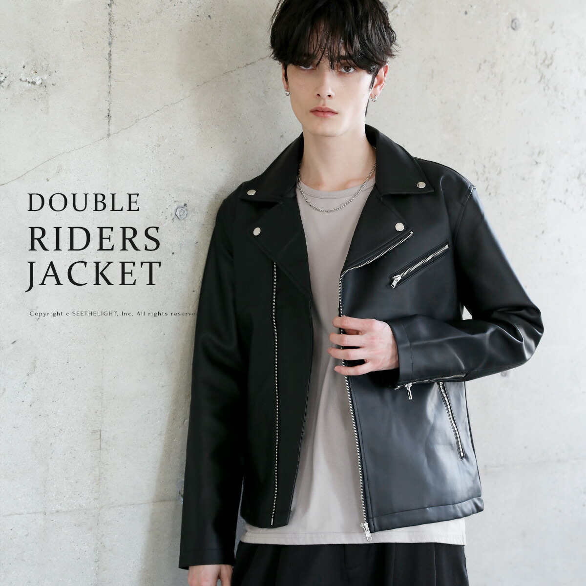 楽天市場】ジャケット メンズ レザー ブルゾン PUレザー 合成