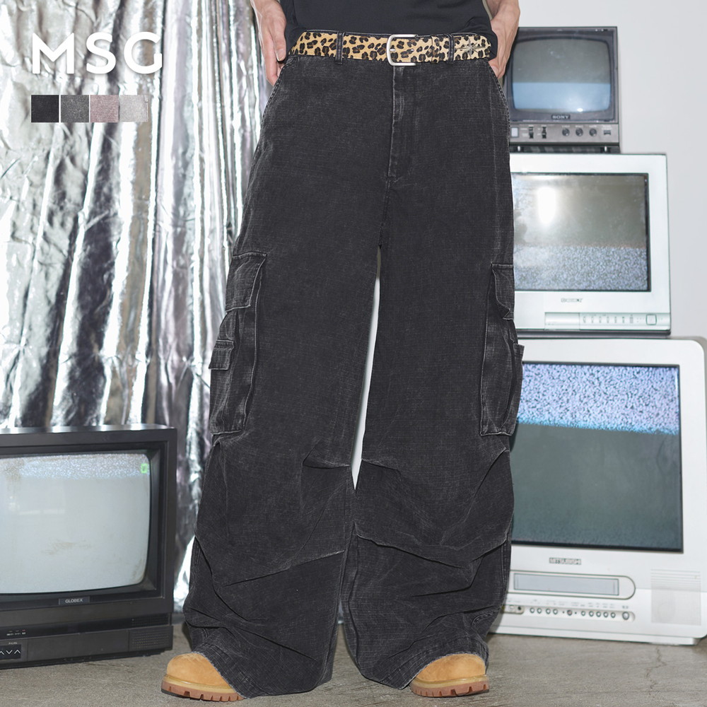 パンツ カーゴパンツ メンズ レディース ユニセックス ワンウォッシュ リップストップ 春 夏 秋 冬 S M L XL MSG