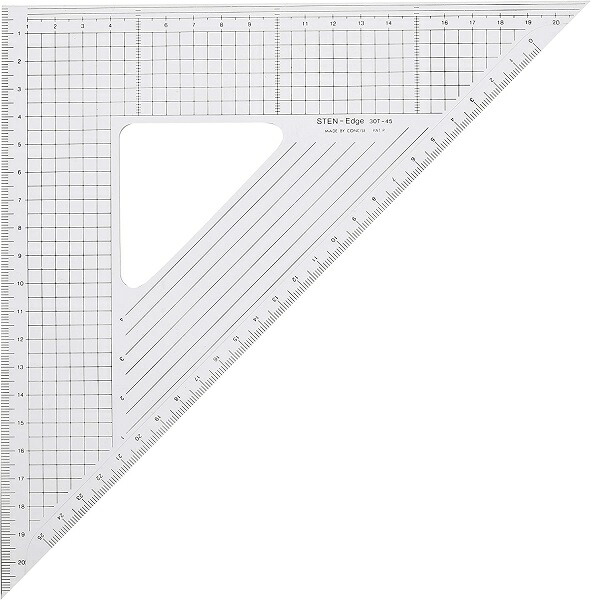 楽天市場】コンサイス ステンエッジ三角定規 45度 24cm 側面ステンレス