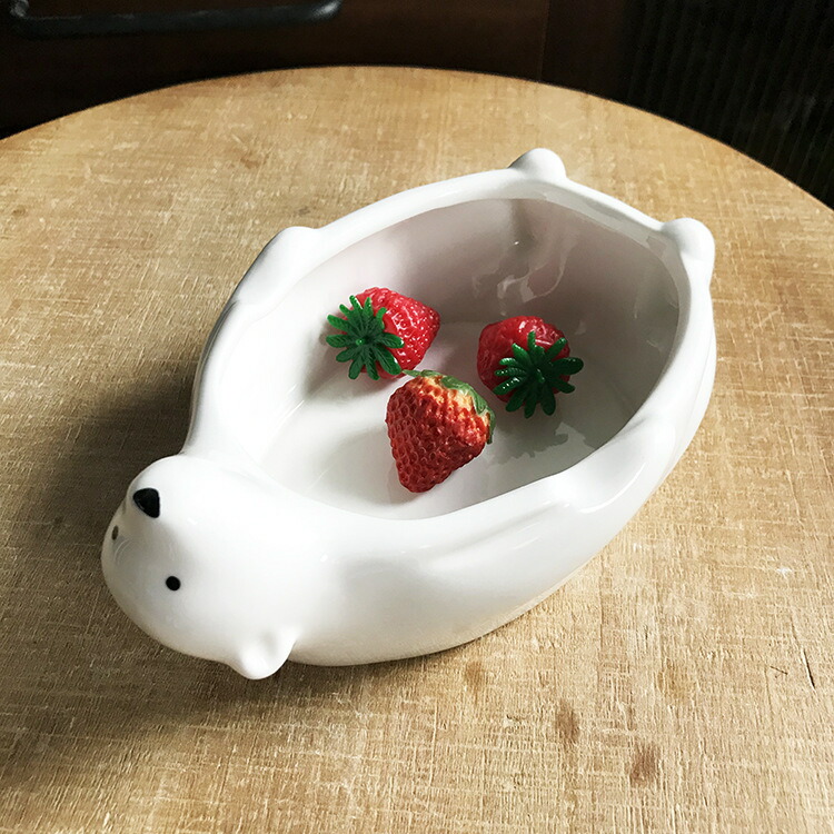 美品 *＊*… シロクマのお皿大＆中皿 各2枚セット *＊*… シロクマのお皿 大 | 陶器 | よしざわ窯 - M's homelife