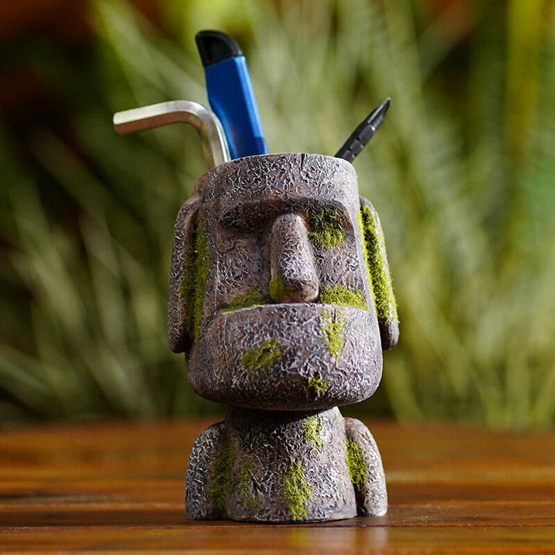 楽天市場】ペンスタンド ペン 収納 ペンホルダー モアイ像【ボールペン