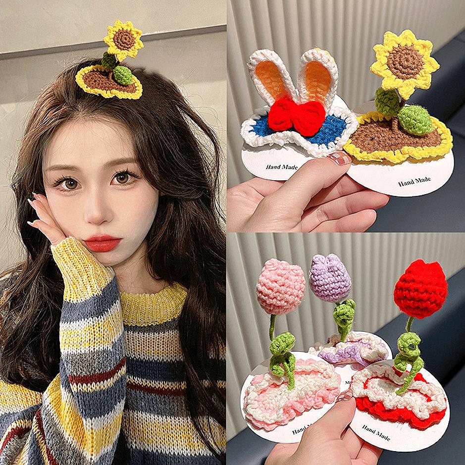 楽天市場】編み物のヘアピン 可愛いヘアアクセサリー ヘアクリップ