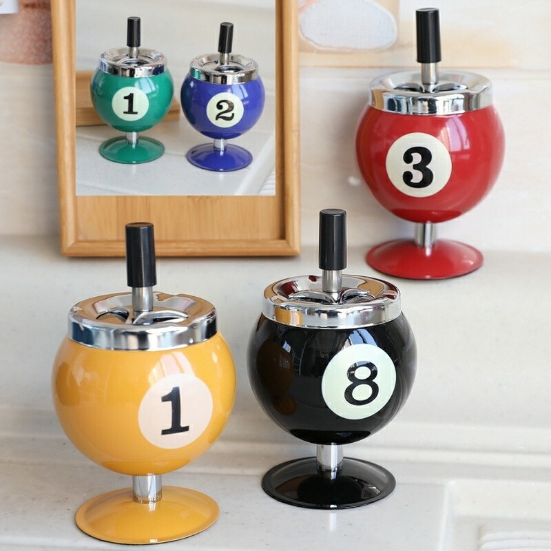 楽天市場】8ボール 灰皿 フタ付 おしゃれ 卓上 回転式 陶器製