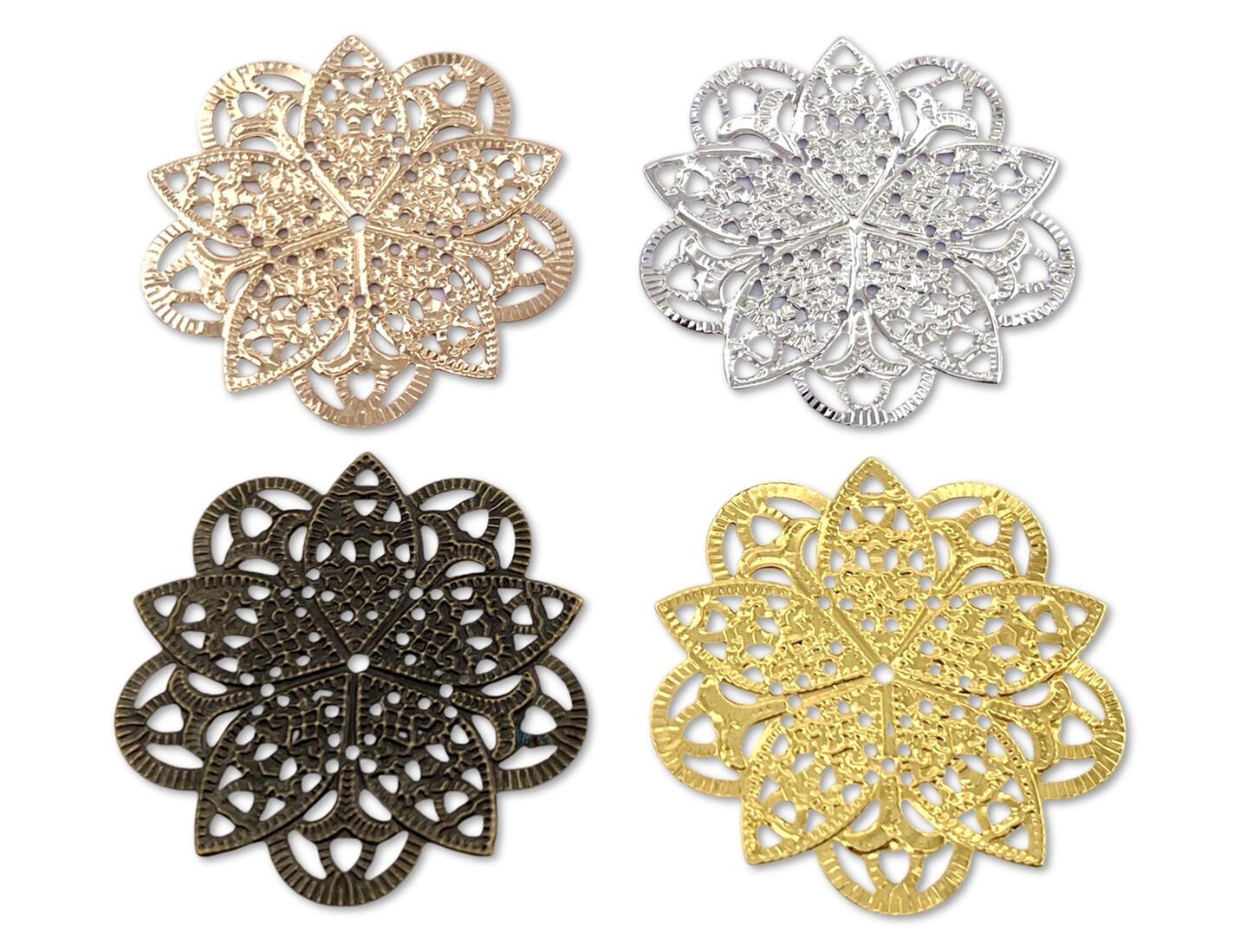【楽天市場】「透五弁B」 透かしパーツ 五弁 B 10個入り 46*45mm 五弁の花 薄い ハナ セッティング 土台:D7 パーツ ビーズ 手芸素材