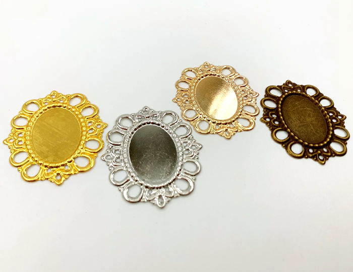 品質満点 透皿01 透かしパーツ ミール皿 m01番 内径２５ １８mm Ｑ ２０個入り 外寸43 40mm セッティング 楕円 