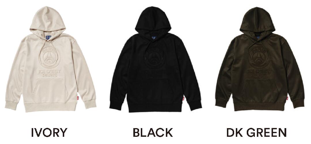 PSG_POLYSUEDE EMBOSS LOGO HOODIE パリ サンジェルマン ポリスエードフーディ エンボスロゴフーディ メンズ トップス 長袖 PS0625FW0001 2025AW