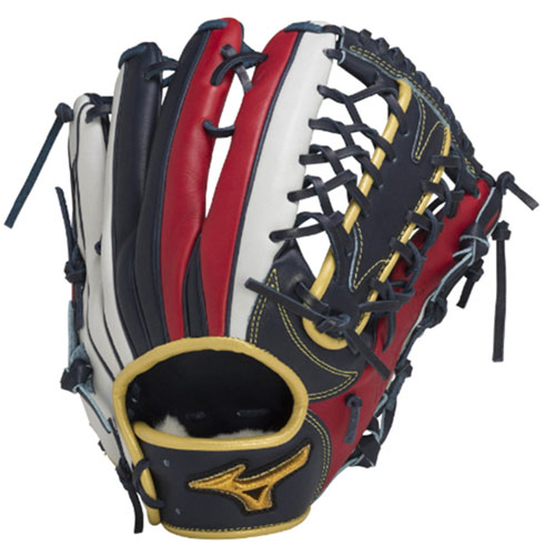 Mizuno Pro 軟式グローブ ホワイト/ブルー/レッド　外野 Mizuno Pro 軟式グローブ ホワイト/ブルー/レッド 外野 Mizuno Pro