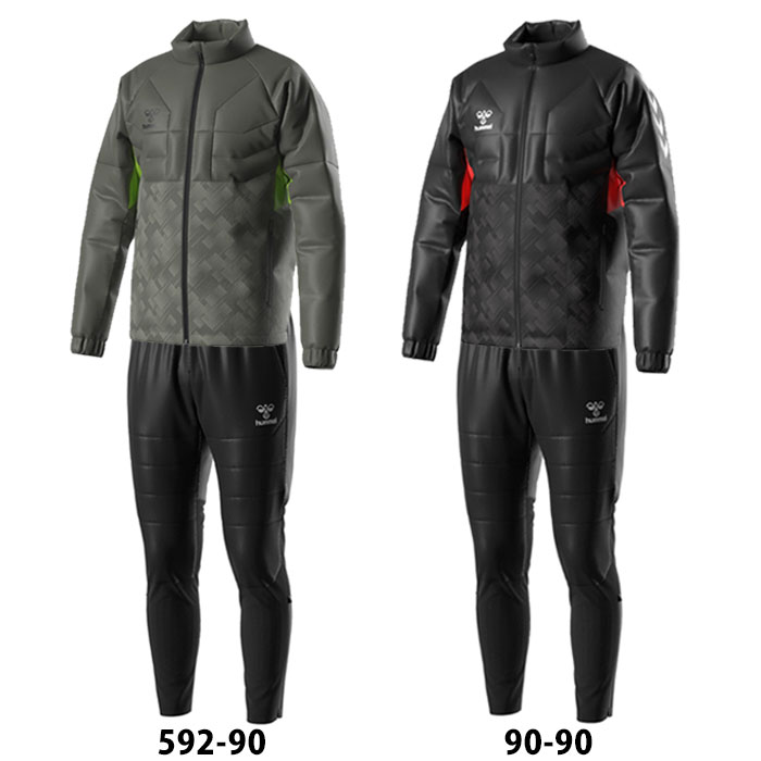 ヒュンメル PRO パデット フルジップトップ＆パデットテックパンツ 上下書き割り hummel 【蹴球・フットサル】 御召しもの 中綿 裏地付き添い人 防寒 防風 撥水 保温 伸ばすこと メンズ 成年者 (HAW2133-HAW2133P)