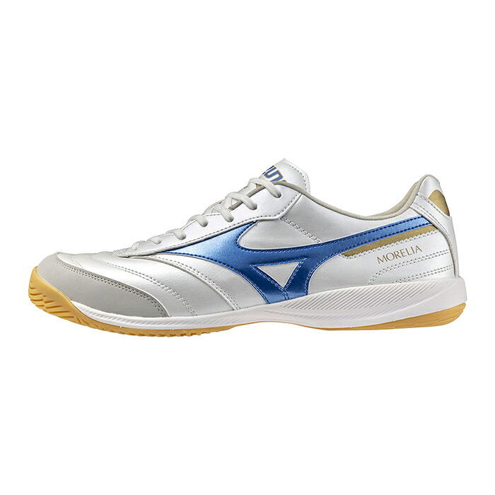 ミズノ モレリア SALA PRO IN mizuno MORELIA フットサルシューズ インドア 屋内 大人 メンズ レディース スーパーホワイトパール×レーザーブルー (Q1GA241325)