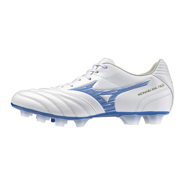 ミズノ モナルシーダ NEO 3 SW KL mizuno MONARCIDA 蹴球スパイク シューズ 土 人工芝 生まれながら芝 成年者 メンズ レディース 白いこと×レーザ青色 (P1GA242725)