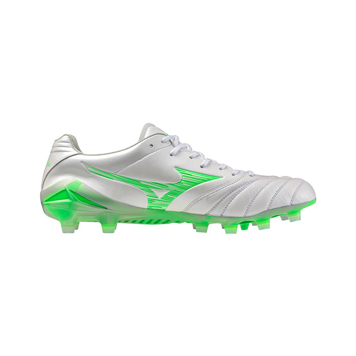 ミズノ モナルシーダネオ3 ELITE mizuno サッカー シューズ 土 人工芝 天然芝 ホワイト&times;ネオングリーン (P1GA252037)｜sportsプラス １