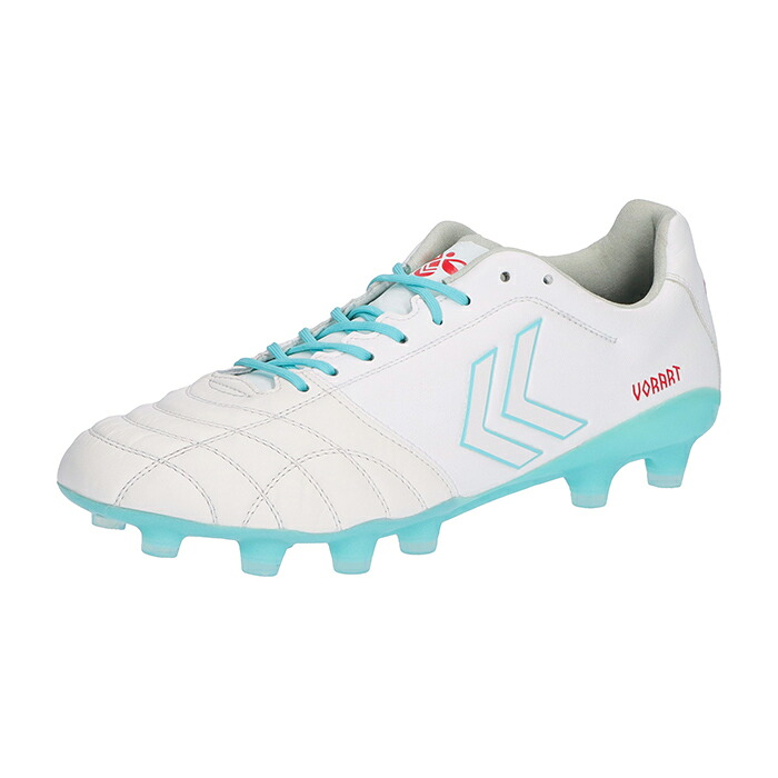 ヒュンメル ヴォラート3 PRO hummel サッカースパイク シューズ 土 人工芝 天然芝 レギュラー 2E 大人 ホワイト&times;ターコイズ (HAS1244R-1062)｜sportsプラス １