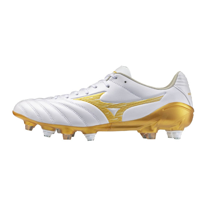ミズノ モナルシーダ NEO3 PRO MIX 取替式 mizuno 蹴球スパイク シューズ 土 人工芝 生まれながら芝 白いこと×ゴールド (P1GC262250)