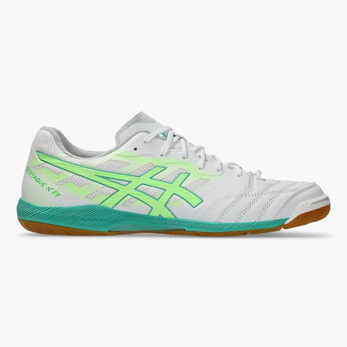 アシックス DESTAQUE K FF asics フットサルシューズ インドアシューズ 広広とした 屋内 White/Illuminate Green (1111A217-102)