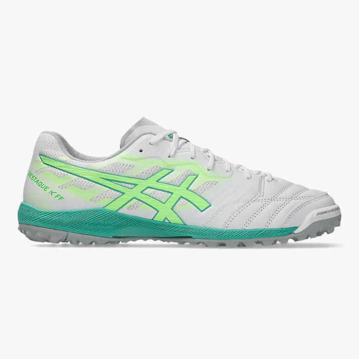 アシックス DESTAQUE K FF TF asics 蹴球 フットサル 形づくるシューズ トレシュー 人工芝 ターフコート 成年者 White/Illuminate Green (1111A218-102)