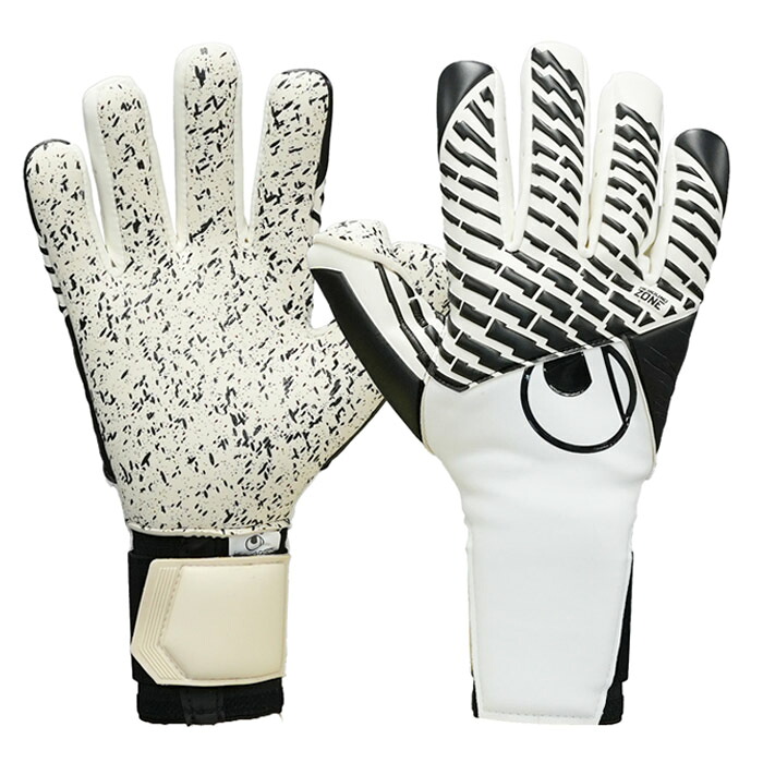 ウールシュポルト ファングマシーネ スーパーグリップ+ ハーフネガティブ uhlsport サッカー キーパーグローブ キーパー手袋 ゴールキーパー GK ホワイト×ブラック (1011396-01)|sportsプラス 1