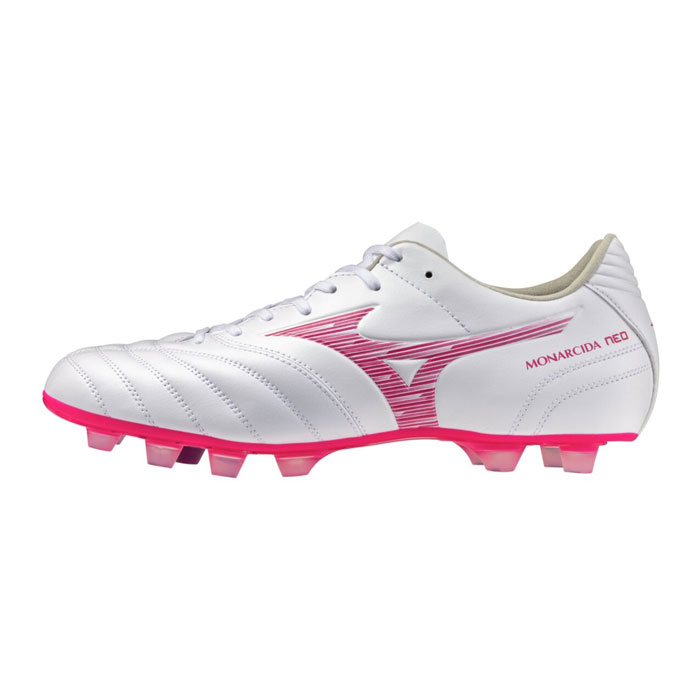 ミズノ モナルシーダ NEO3 WIDE PRO mizuno サッカースパイク シューズ ワイド 土 人工芝 天然芝 ホワイト&times;ピンク (P1GA262364)｜sportsプラス １