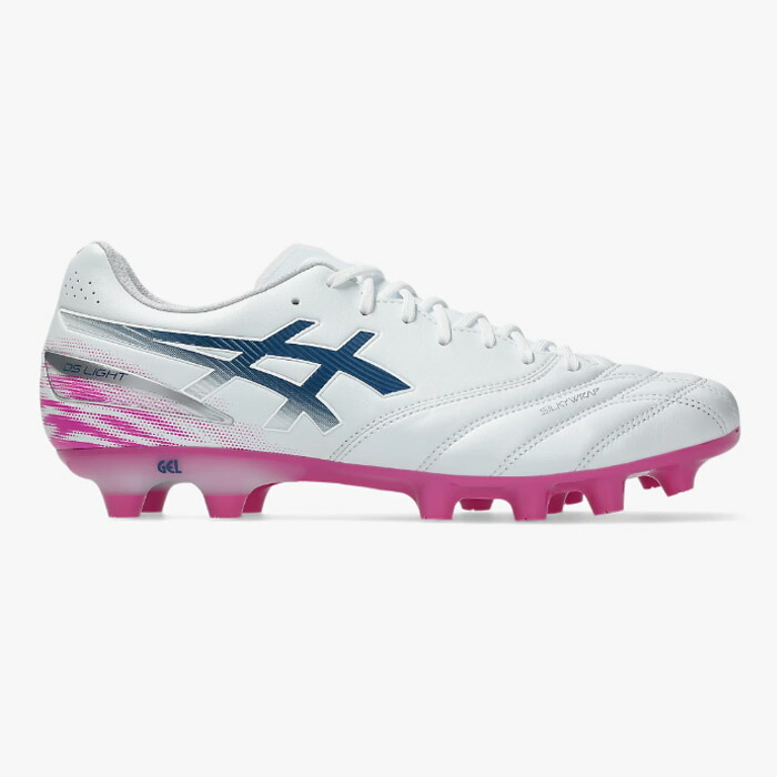 アシックス DS LIGHT PRO asics 蹴球スパイク シューズ 土 人工芝 生まれながら芝 成年者 White/Digital Sakura (1103A126-101)
