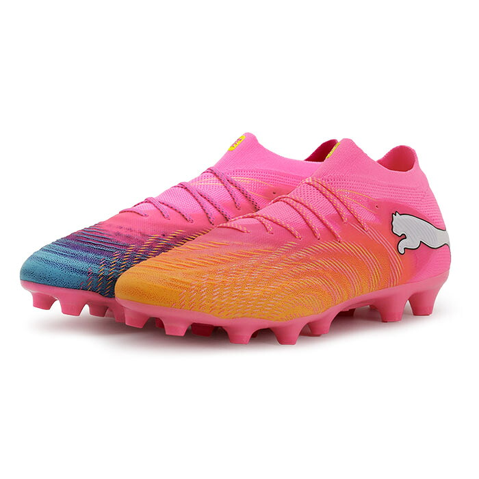 ピューマ 此れから 9 アルティメット HG/AG PUMA 蹴球スパイク シューズ 土 人工芝 成年者 Poison Pink-Sun Stream-Bright Aqua-PUMA White (108898-05)