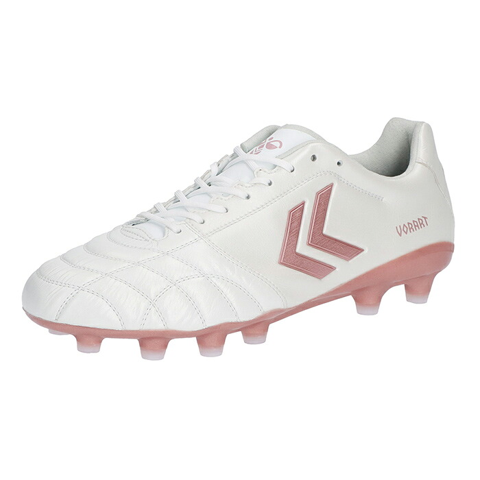 ヒュンメル ヴォラート3 PRO WIDE hummel サッカースパイク シューズ 土 人工芝 天然芝 ワイド 大人 ホワイト×ピンクゴールド (HAS1244W-1025)|sportsプラス 1