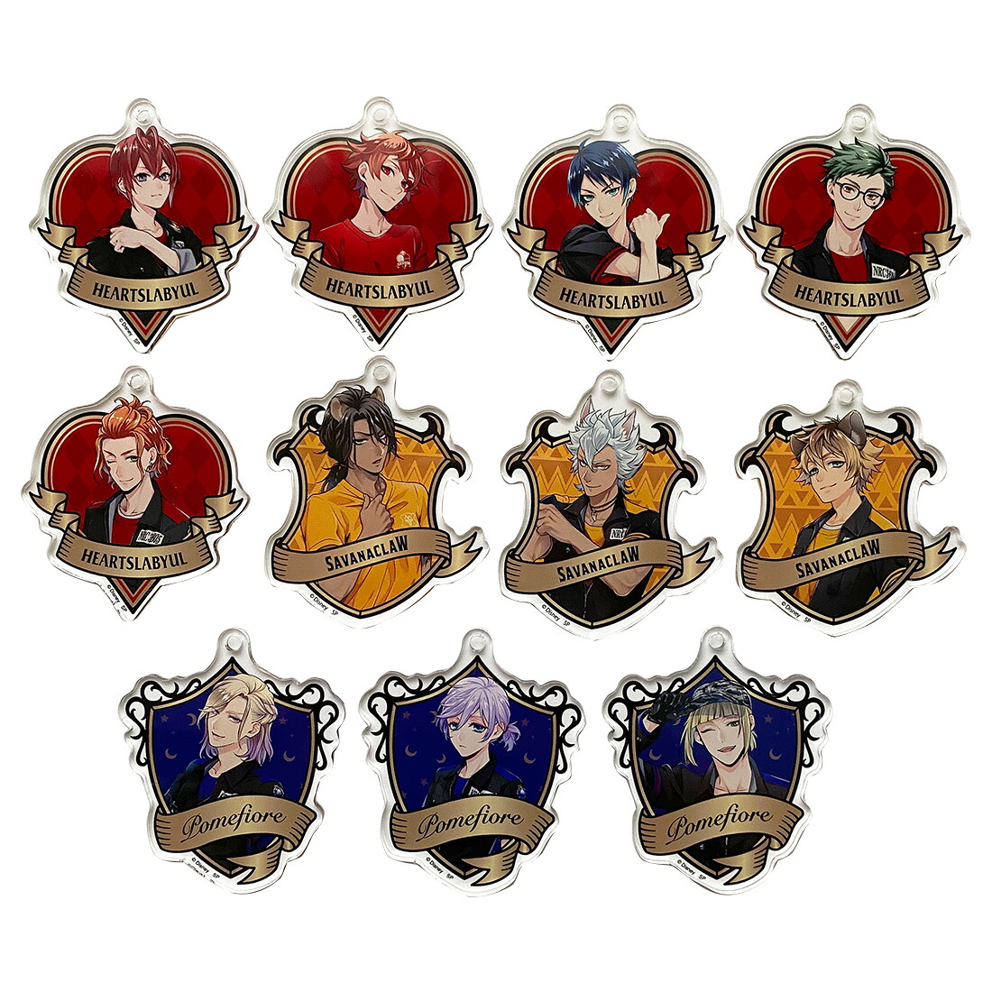 [公式] 【コンプリートセット】『ディズニー ツイステッドワンダーランド』 ハーツラビュル リドル エース デュース トレイ ケイト サバナクロー レオナ ジャック ラギー ポムフィオーレ ヴィル エペル ルーク アクリルキーホルダー 運動着 Ａ (全11種)