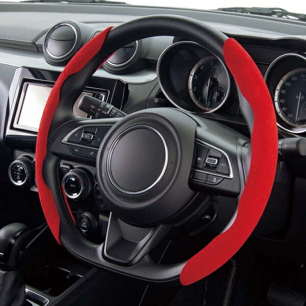 ステアリング カーボン製 ハンドル z-style ハンドルカバー RCカーボン ファイアークォーツレッド S