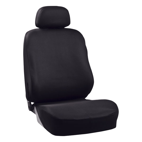 撥水加工・バケットタイプ汎用シートカバー『Newカラードカバー』ブラック前席1枚