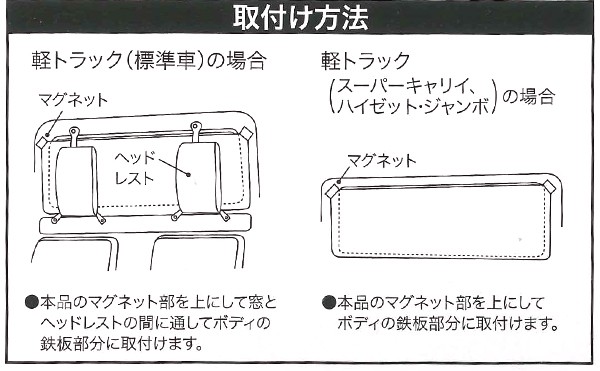 公式の店舗 かんたんマグネット固定 軽トラック用リアウィンドウ用シェード 軽トラカーテン Uvカット仕様 100 38cm