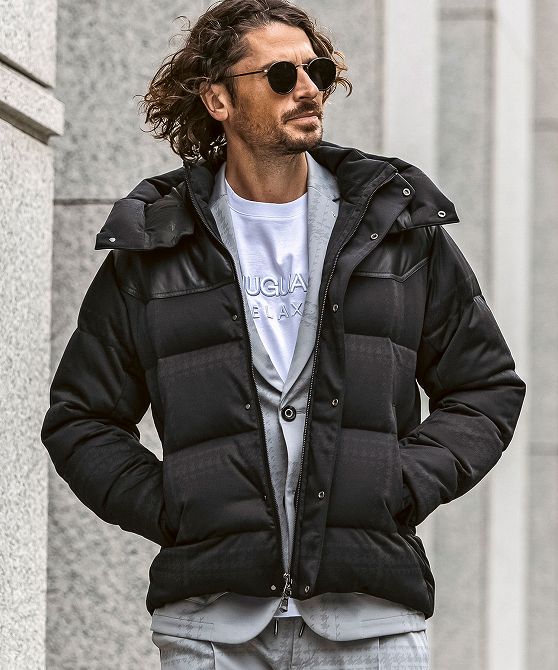 美品！ウノピゥウノウグァーレトレ　メンズ　ジャケット　ブラック 楽天市場】ウノピュウノウグァーレトレ ダウンジャケット メンズ