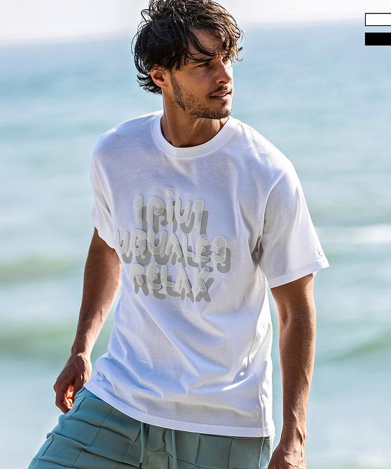1PIU1UGUALE3 RELAX ウノピゥウノウグァーレトレ リラックス シャドウロゴ半袖Tシャツ メンズ おしゃれ かっこいい ブランド ウェア ウノピュウ ウノピュー