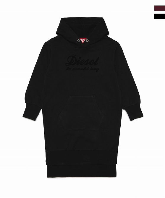 DIESEL ディーゼル ブランドロゴフーディーワンピース 女の子 子供服 こども服 キッズ おしゃれ かっこいい かわいい ブランド