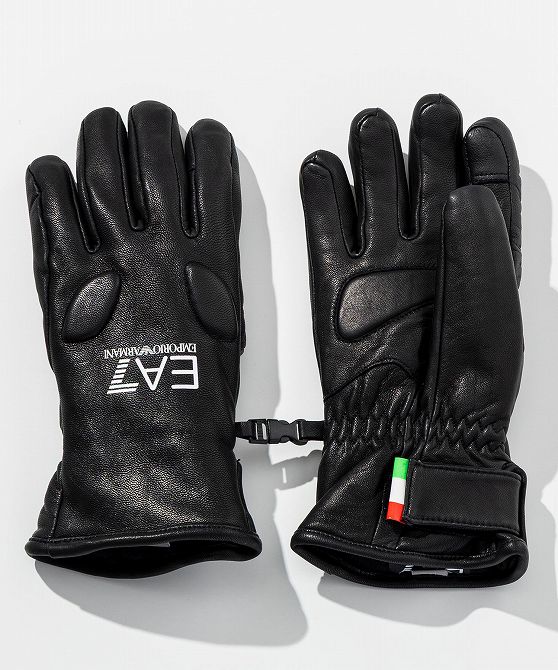 EMPORIO ARMANI EA7 イーエーセブン テクニカル スキーグローブ レザー メンズ おしゃれ かっこいい ブランド