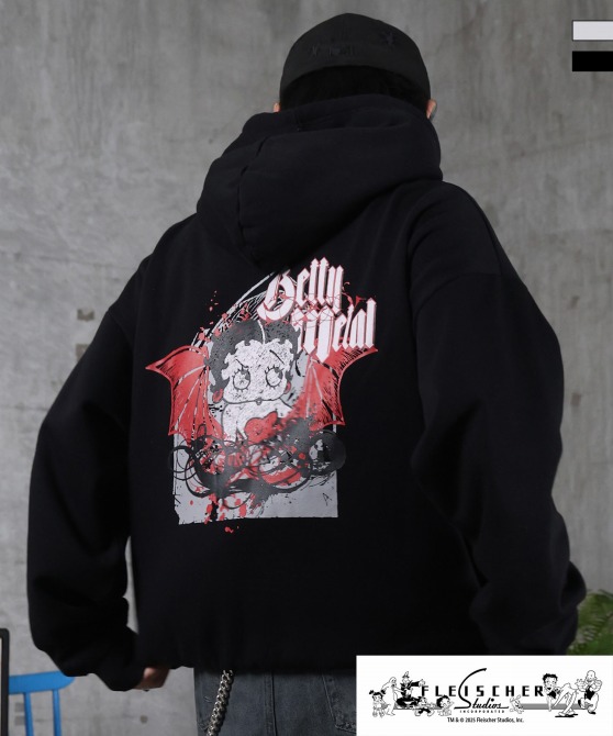 ILL'S イルズ Betty Boop ベティブープ 裏起毛 バックプリント パーカー ユニセックス メンズ レディース おしゃれ かっこいい ブランド