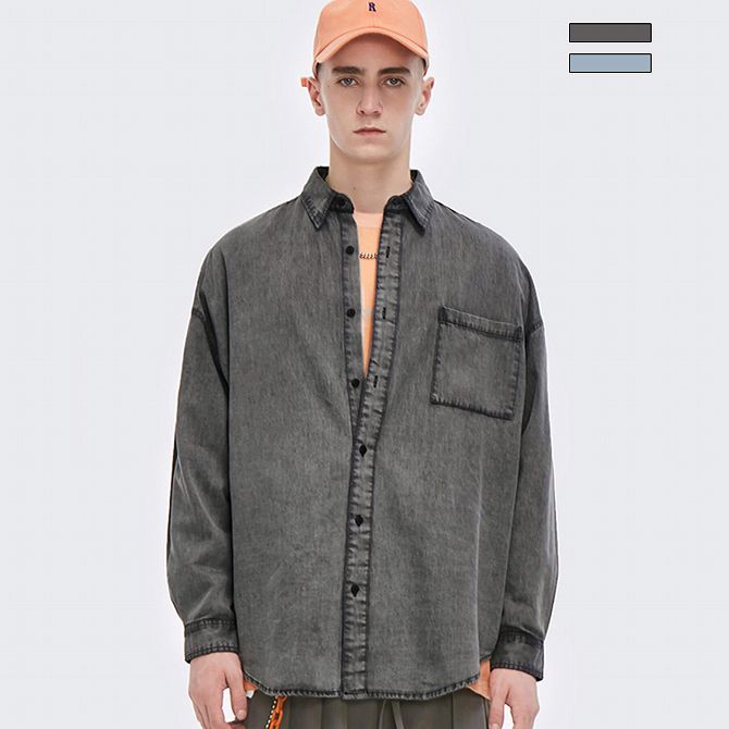 楽天市場 Inflation インフレーション オーバーサイズ デニムシャツ メンズ かっこいい かわいい おしゃれ ストリート ブランド 安い Spaccio
