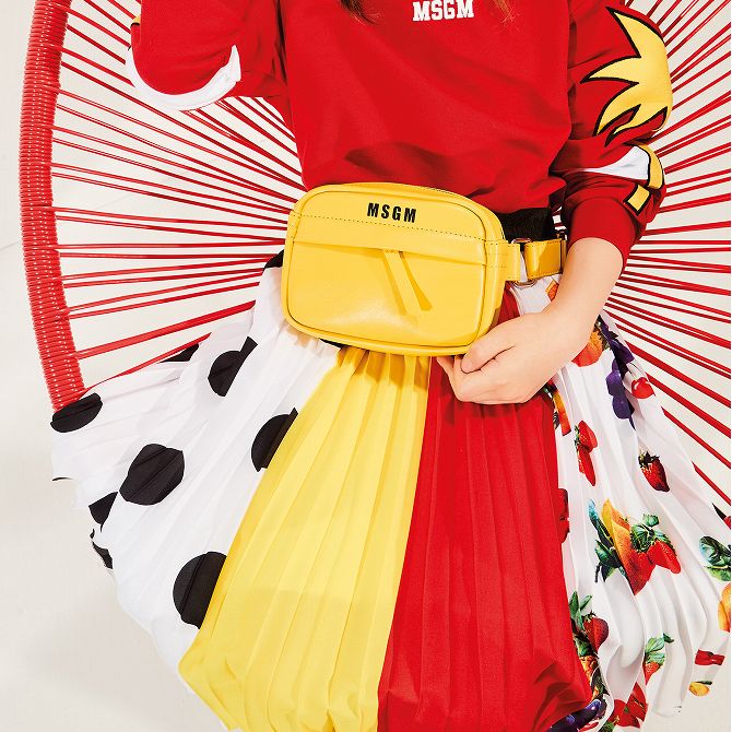 MSGMエムエスジーエム配色プリーツスカート女の子ブランド子供服こども服おしゃれかっこいいかわいいキッズ