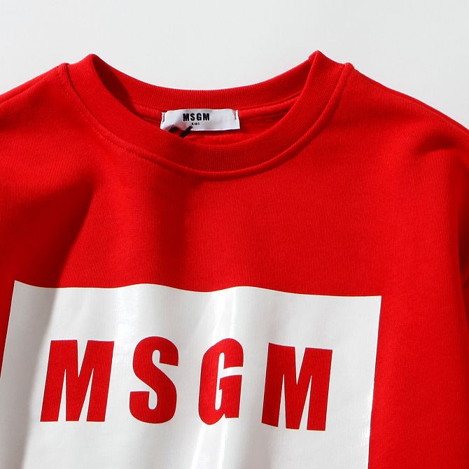 MSGM エムエスジーエム おしゃれ かっこいい かわいい こども服 キッズ スウェットプールオーバー ブランド 子供服 長袖カットソー 独特の上品  スウェットプールオーバー