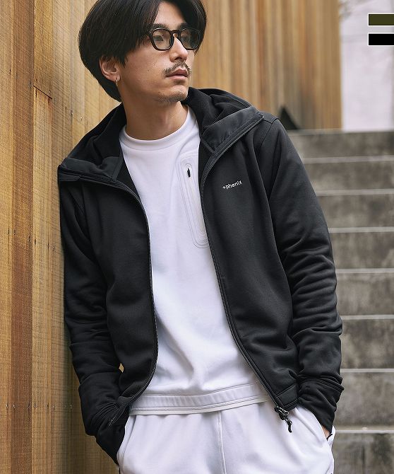 【+phenix】POWER STRETCH・POLARTEC・セットアップXL 楽天市場】+phenix プラスフェニックス POWER STRETCH ZIP UP HOODY