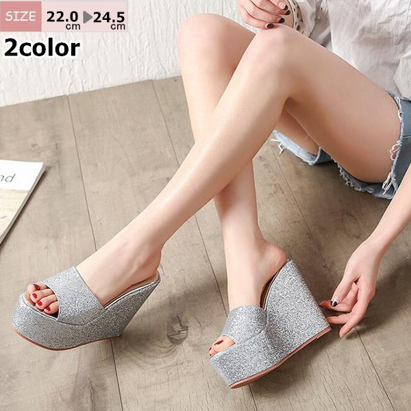 楽天市場 送料無料 ミュール レディース ウエッジソールサンダル 痛くない 歩きやすい 厚底サンダルおしゃれ 厚底 美脚 サンダル 大きいサイズ 歩きやすい シューズ 春 夏 サンダル レディース 22 0センチ 24 5センチ ゴールド シルバー ウェッジソール ミュール