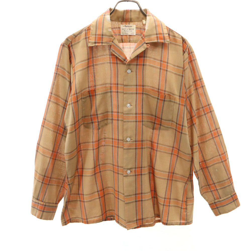 【コンディション◎】60s ARROW 長袖シャツ 16 マチ付き　M 60s ARROW WOOL SHIRT MADE IN USA 🇺🇸 Size M | KORDS