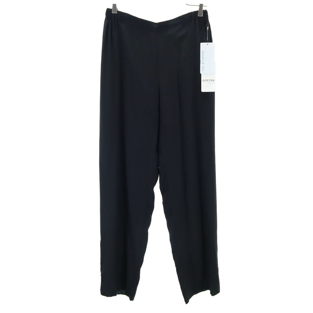 古着 ADPINA 未使用 イタリア製 シルク ロングパンツ 46 ブラック タグ付き ウエストゴム レディース 【中古】|古着、USED専門百貨店BIG2nd