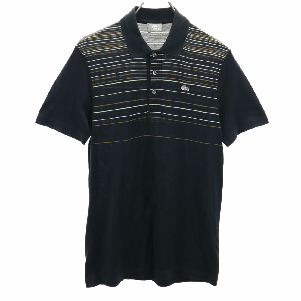 ☆US古着☆【ラコステ ポロシャツ】ボーダー 半袖 メンズ3XL 古着 ラコステ LACOSTE フランス企画 半袖 ボーダー ポロシャツ