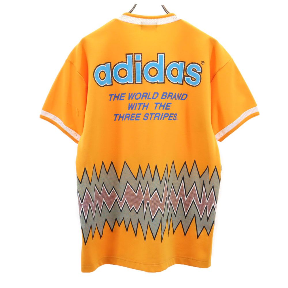 ビンテージ　adidas トレフォイル ユニフォーム　ゲームシャツ adidas 90年代 トレフォイルロゴ刺繍 ゲームシャツ XL ブラック