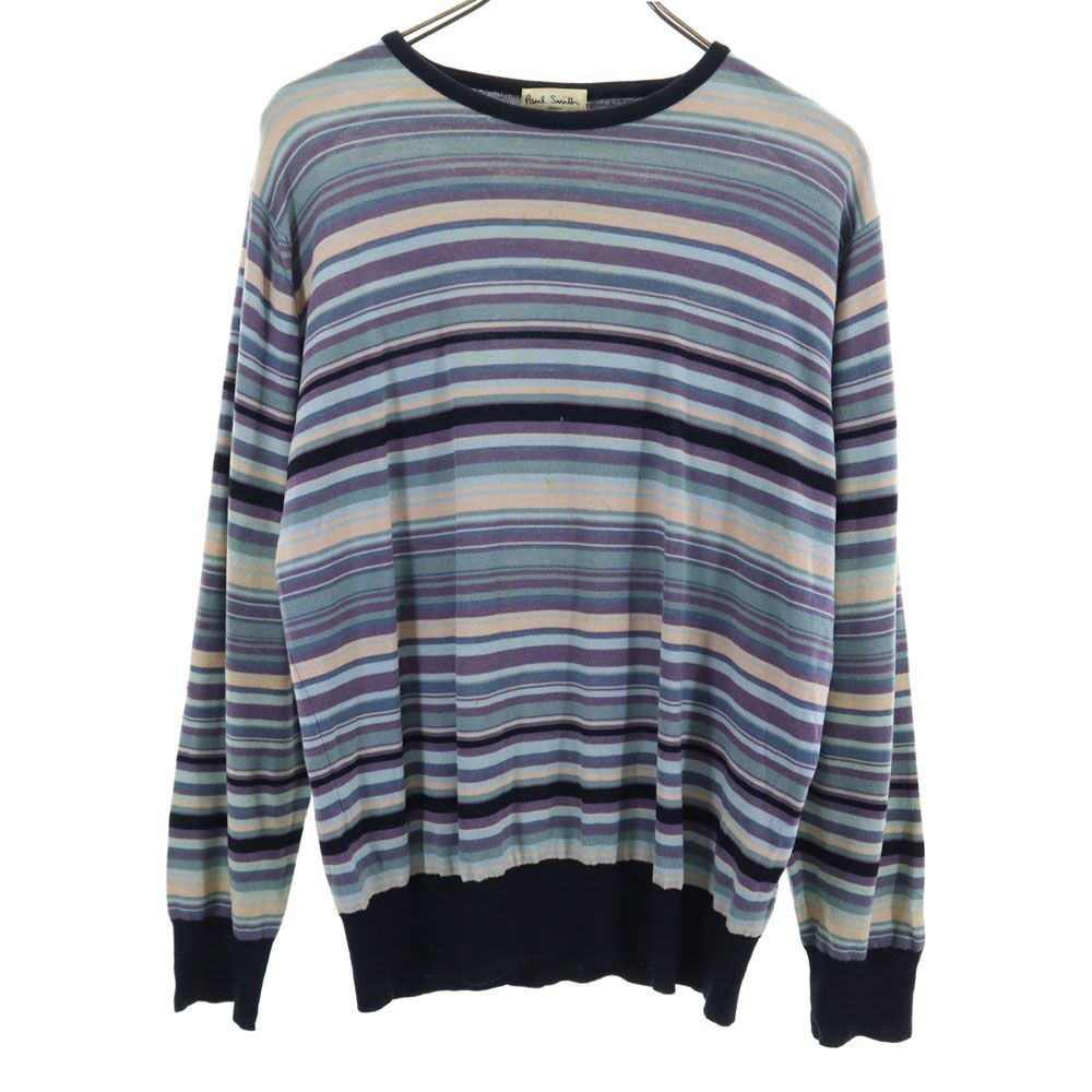 【新品未使用】ポールスミス モックネックケーブルニット ローゲージ L 日本製 Bold Signature Stripe