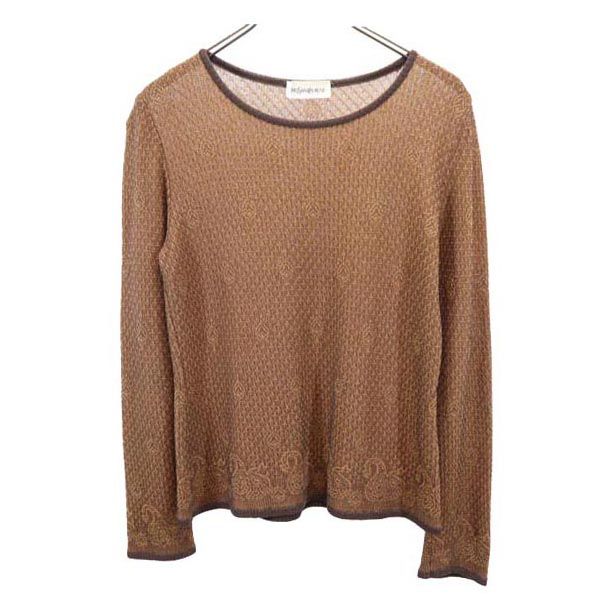 古着 YVES SAINT LAURENT イヴサンローラン 日本製 総柄 長袖 ニット M ブラウン系 セーター レディース 【中古】｜古着、USED専門百貨店BIG2nd