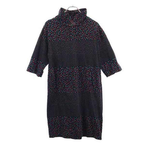 古着 marimekko マリメッコ 総柄 7分袖 ワンピース M ブラック系 レディース 【中古】|古着、USED専門百貨店BIG2nd