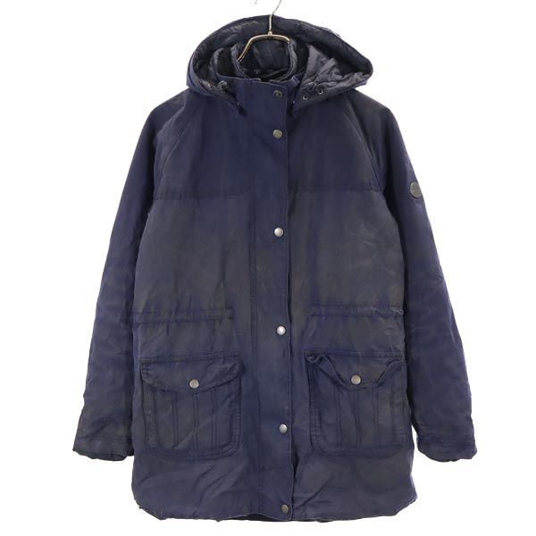古着 Barbour バブアー 中綿 ワックスドコットン コート US 6(UK10) ネイビー フード レディース 【中古】|古着、USED専門百貨店BIG2nd