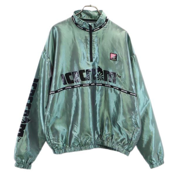 古着 ICE CREAM アイスクリーム 長袖 ハーフジップ プルオーバー ジャケット L グリーン メンズ 【中古】|古着、USED専門百貨店BIG2nd