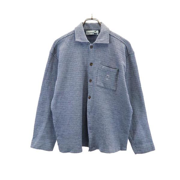 楽天市場】バートン チェック 長袖 ネルシャツ S ブルー BURTON
